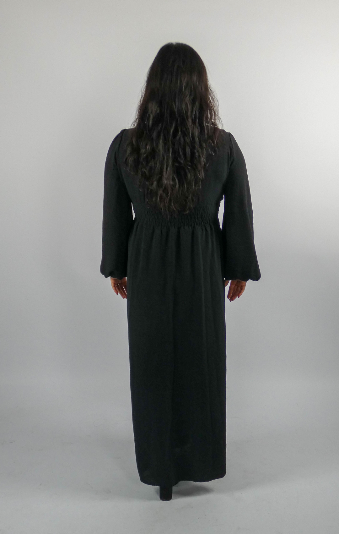 BLACK MAXI DRESS WITH SPLIT | CURVY FRIENDLY 1.50-1.65 METER