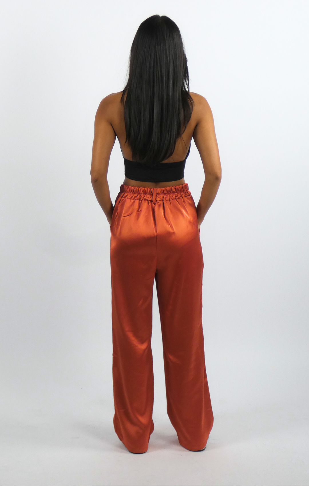 CORAL SATIN PANTS | HIGH WAIST | 1.45-1.65 METER