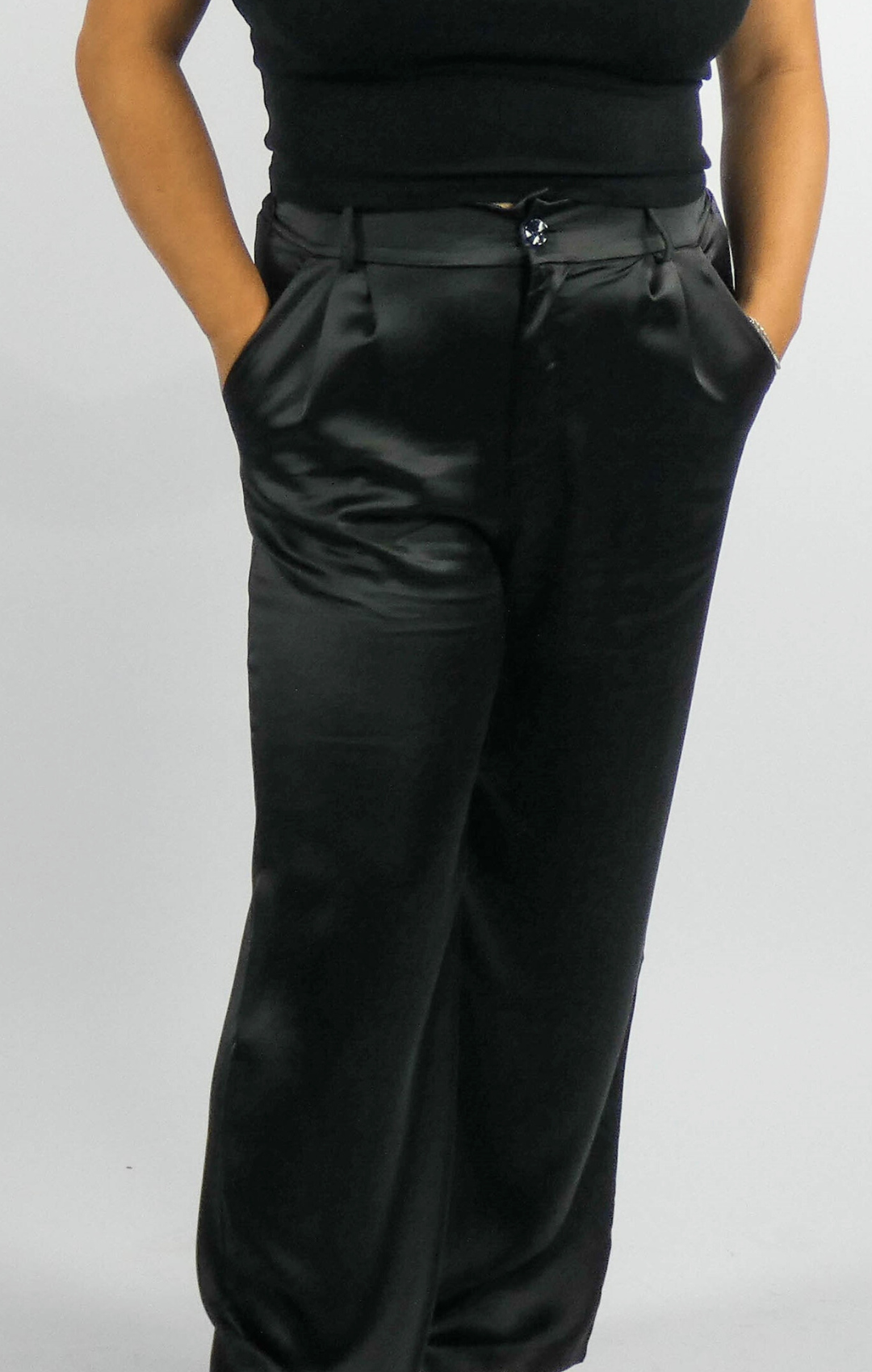 NOIR SATIN PANTS | HIGH WAIST | 1.45-1.65 METER