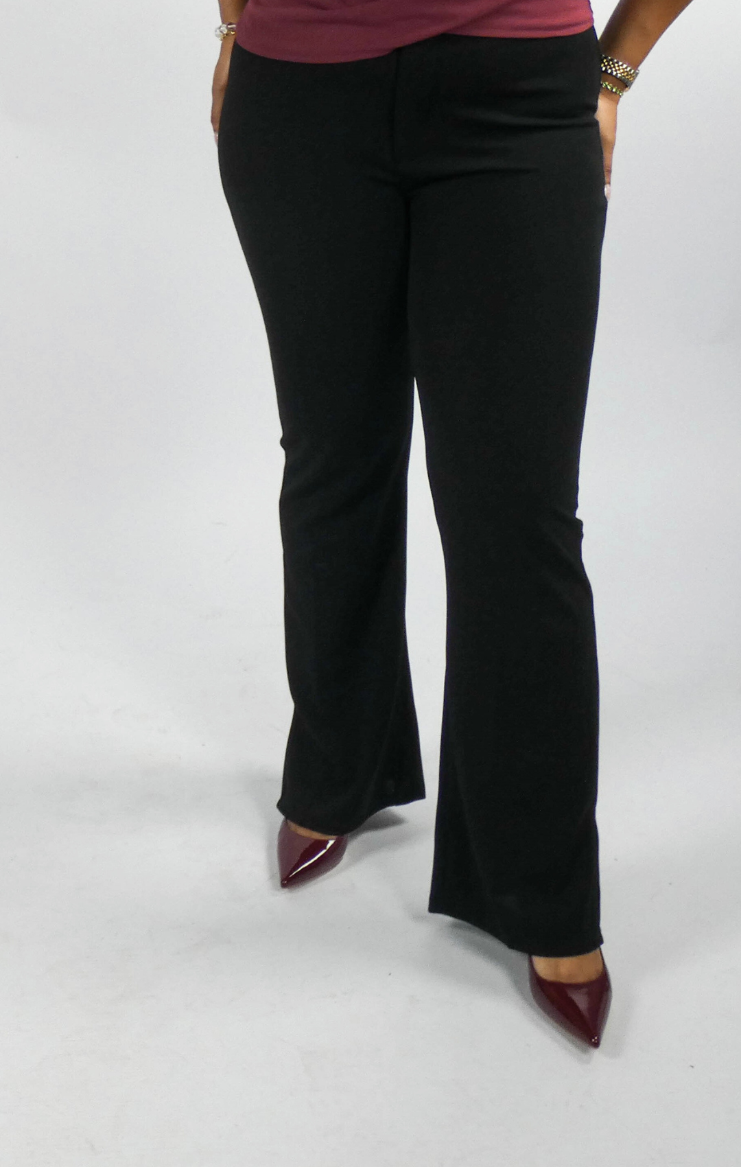 BLACK FLARED PANTS WITH SPLIT | 1.45-1.65 METER